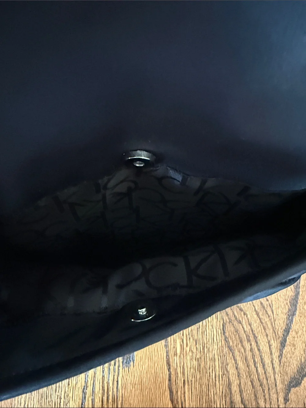 Z Calvin Klein Black Backpack with White Logo Front Pocket